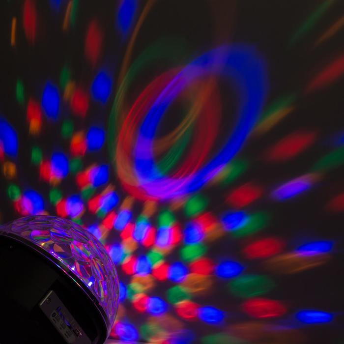 Световой прибор &laquo;Хрустальный шар&raquo; 17.5 см, динамик, свечение мульти, 220 В