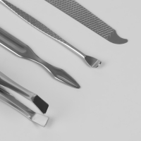 Набор маникюрный, 10 предметов, в футляре, цвет тёмно-серый Набор маникюрный, 10 предметов, в футляре, цвет тёмно-серый