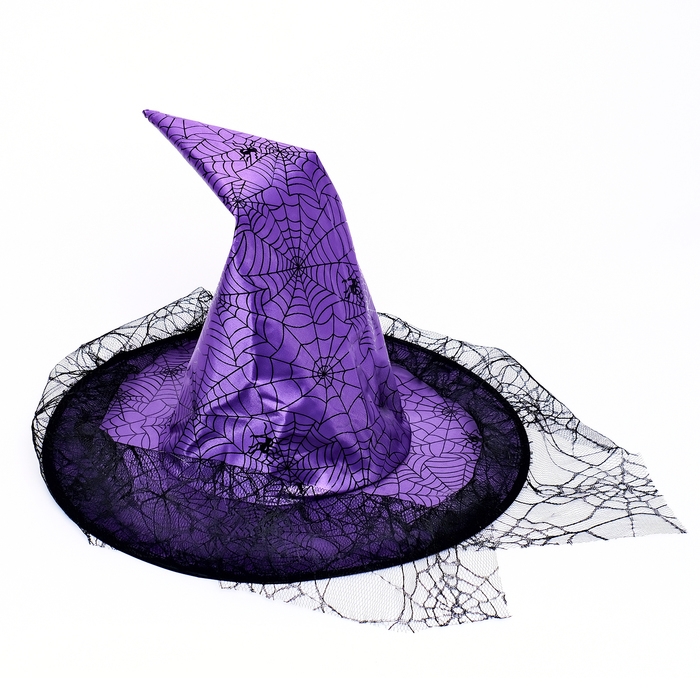 Карнавальный набор &laquo;Прекрасная ведьмочка&raquo;, шляпа, накидка, парик, цвет фиолетовый