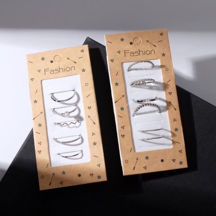 Кольцо набор 5 штук «Идеальные пальчики» искушение, цвет белый в серебре Кольцо набор 5 штук «Идеальные пальчики» искушение, цвет белый в серебре