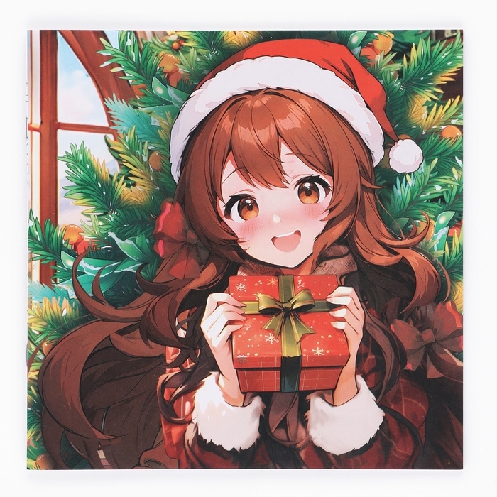 Раскраска антистресс на новый год. Альбом для вдохновения &laquo;Новый год! Аниме&raquo;, 19 страниц