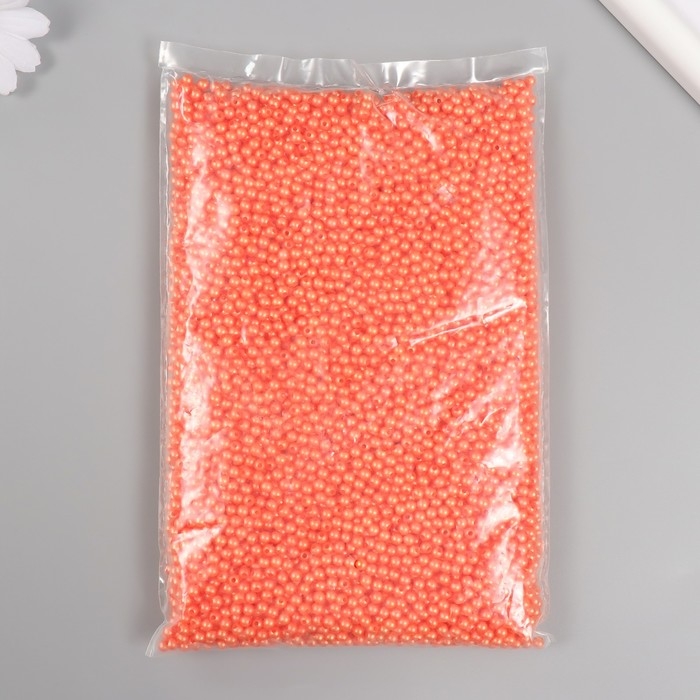 Набор бусин Набор бусин "Жемчуг" d 4 мм, 250 гр, морковный