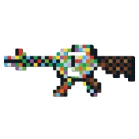 Автомат деревянный &laquo;Пиксельный многоцвет&raquo;, длина 49 см