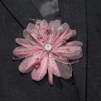 Брошь-заколка текстильная &laquo;Цветок&raquo; эхинацея, цвет бордовый