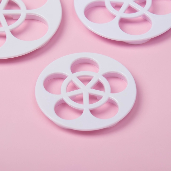 Выемки для теста и мастики Доляна &laquo;Цветы&raquo;, пластик, набор 6 шт, белые