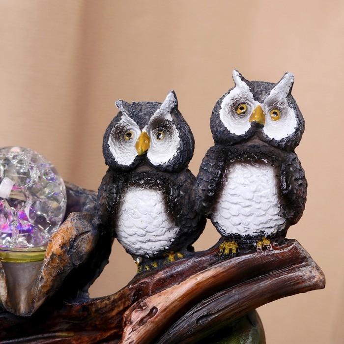 Фонтан "Две совы у камня" 20,5х27 см (с подсветкой)