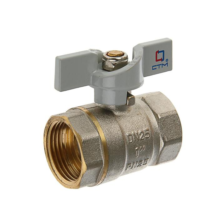 Кран шаровой Кран шаровой "СТМ" Стандарт, PN25, внутренняя/внутренняя резьба 1", бабочка