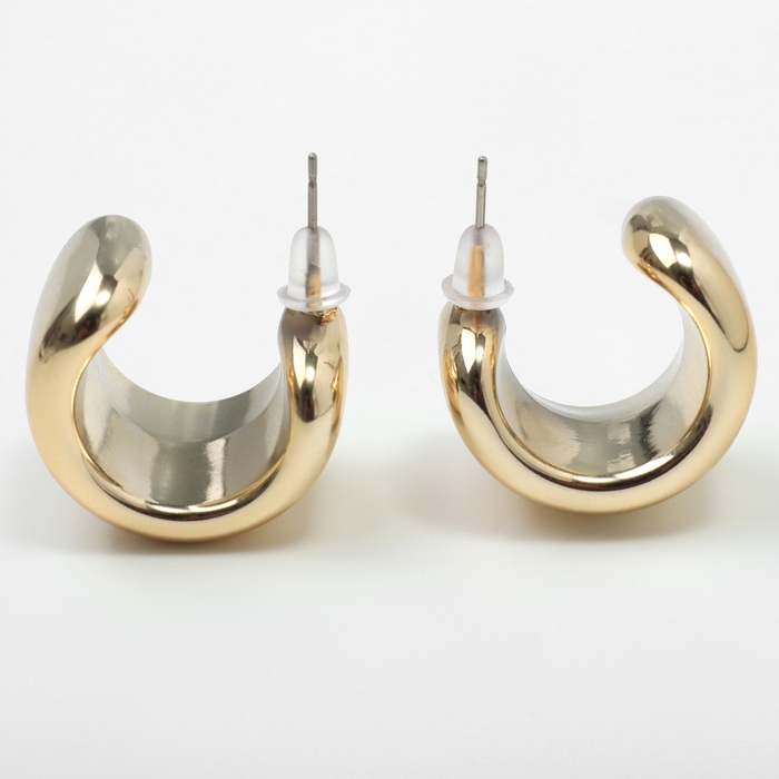 Серьги пластик &laquo;Круг&raquo; муза, цвет золото