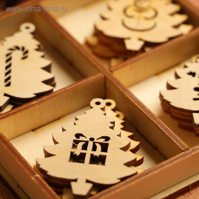 Набор заготовок для творчества &laquo;Ёлочки&raquo;, 4 вида,16 шт, размер 5х4 см