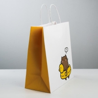 Пакет подарочный крафтовый, упаковка, &laquo;Котик&raquo;, 28 х 32 х 15 см