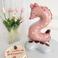 Шар фольгированный 24" &laquo;Цифра 2&raquo; на подставке, оленёнок