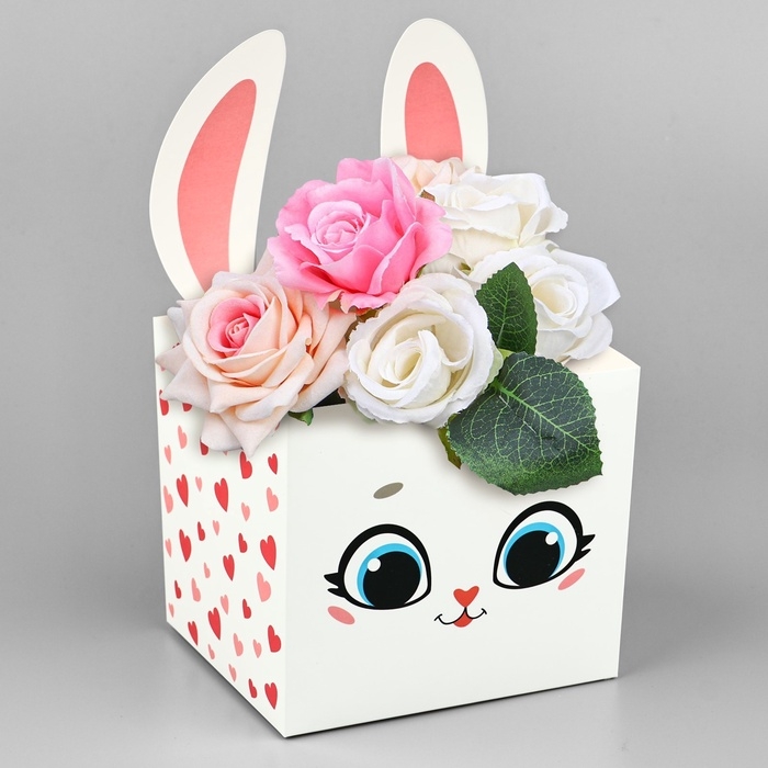 Коробки для мини букетов «Зайка», 12 × 20 × 10 см Коробки для мини букетов «Зайка», 12 × 20 × 10 см