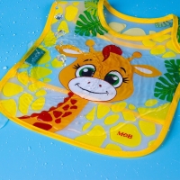 Нагрудник для кормления &laquo;Жирафик Лило&raquo; непромокаемый на липучке, с карманом