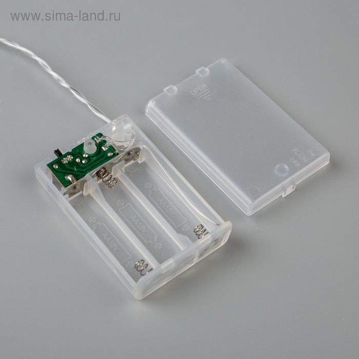 Гирлянда &laquo;Нить&raquo; 2 м, IP20, прозрачная нить, 20 LED, свечение белое, 2 режима, AAх3