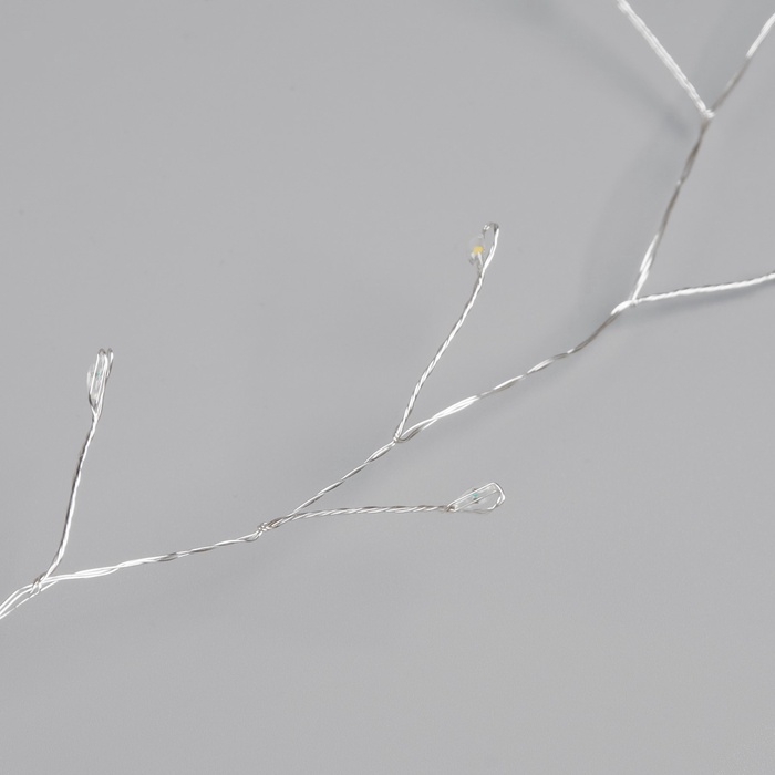 Гирлянда &laquo;Мишура&raquo; 20 м роса, IP44, серебристая нить, 600 LED, 8 режимов, свечение тёплое белое, 18 В