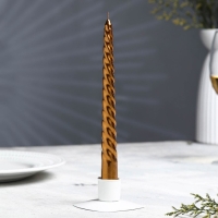 Набор Свечей витых, 1,9х 20 см, 6 штук, кофейно-золотой металлик