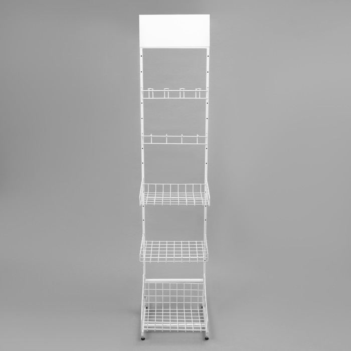 Стойка прикассовая 205&times;45&times;55, 3 корзины, 2 гребёнки, цвет белый