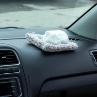 Игрушка на панель авто, кошечка на подушке, белый окрас Игрушка на панель авто, кошечка на подушке, белый окрас