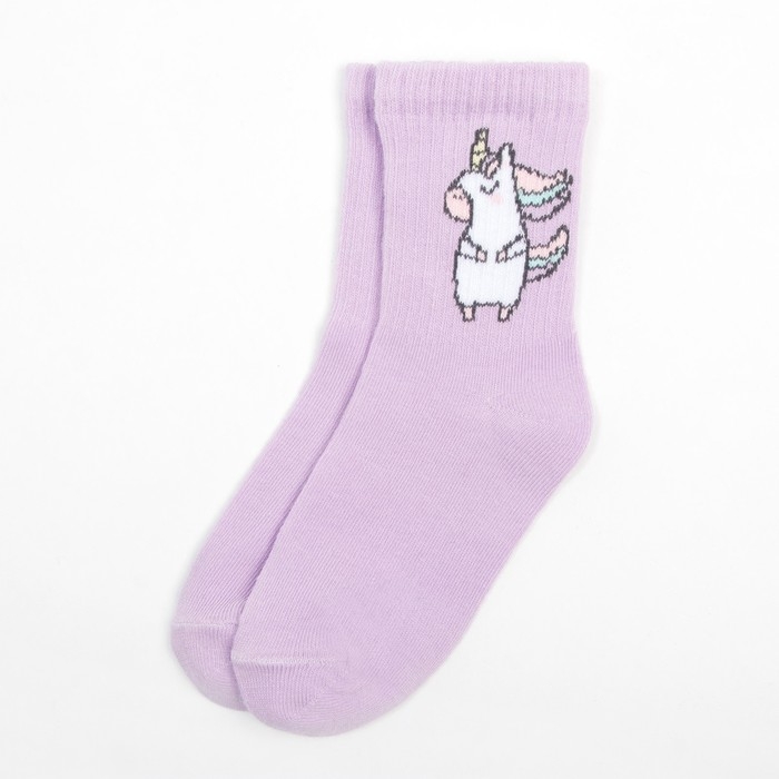 Носки детские KAFTAN &laquo;Единорог&raquo;, размер 18-20, цвет лиловый
