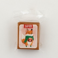 Значок в коробочке новогодний &laquo;Лисенок&raquo; на Новый год 2,7 х 4 см