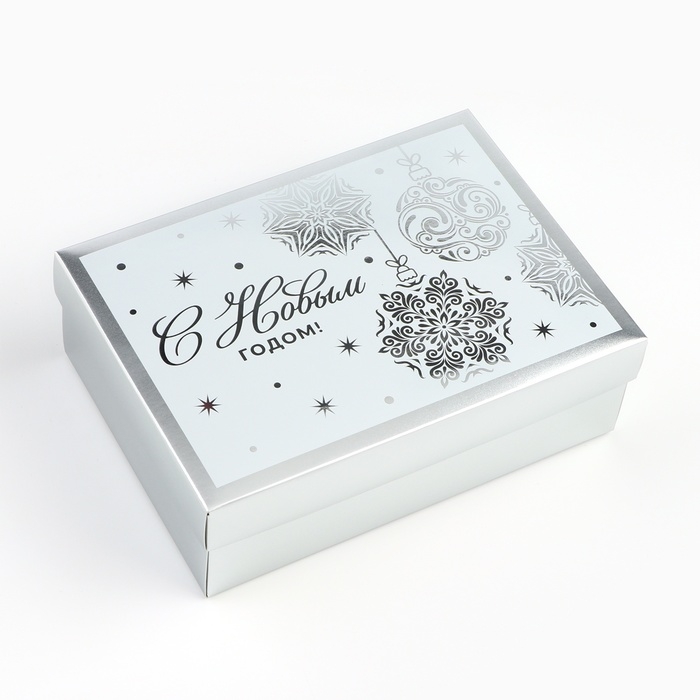 Коробка подарочная новогодняя складная &laquo;Ёлочные шары&raquo;, 21 х 15 х 7 см, Новый год