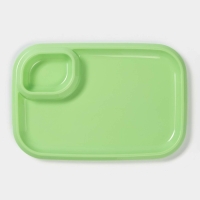 Блюдо для шашлыка с соусницей 30,3&times;21&times;2,5 см, цвет зеленый