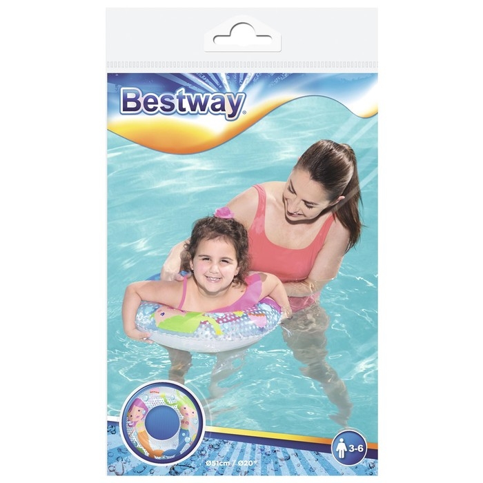 Круг надувной для плавания &laquo;Морские приключения&raquo;, d=51 см, от 3-6 лет, цвет МИКС, 36113 Bestway