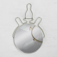 Зеркало настольное - подвесное &laquo;Круг&raquo;, двустороннее, с увеличением, d зеркальной поверхности 14 см, цвет серебристый