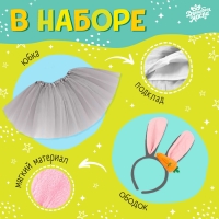Карнавальный набор «Любимый зайчик»: футболка, юбка, ободок, термонаклейка, рост 110–116 см Карнавальный набор «Любимый зайчик»: футболка, юбка, ободок, термонаклейка, рост 110–116 см