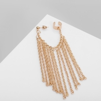 Серьга &laquo;Кафф&raquo; водопад цепи, цвет золото