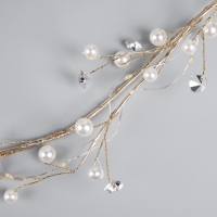 Гирлянда «Мишура» 1.2 м роса с насадками «Бусины», IP20, серебристая нить, 20 LED, батарейки CR2032х2 (в комплекте), свечение тёплое белое Гирлянда «Мишура» 1.2 м роса с насадками «Бусины», IP20, серебристая нить, 20 LED, батарейки CR2032х2 (в комплекте), свечение тёплое белое