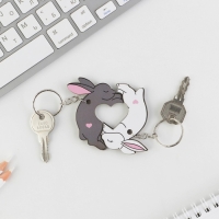 Брелок для ключей парный «Зайчики», деревянный, 9 х 15 см Брелок для ключей парный «Зайчики», деревянный, 9 х 15 см