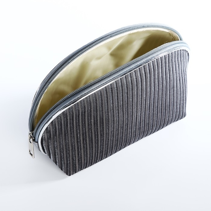 Косметичка на молнии, цвет серый