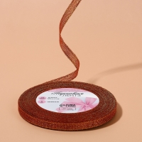 Лента парчовая, 6 мм, 23 &plusmn; 1 м, цвет бордовый №034