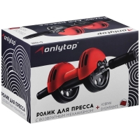 Ролик для пресса ONLYTOP, с возвратным механизмом, 2 колеса, с ковриком Ролик для пресса ONLYTOP, с возвратным механизмом, 2 колеса, с ковриком