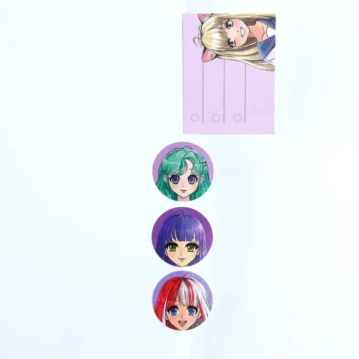 Стикеры с липким слоем 4 блока по 20 л &laquo;Аниме&raquo;