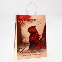 Пакет подарочный бумажный, &laquo;Самурай&raquo;, 24&times;10.5&times;32 см