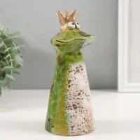 Сувенир керамика "Улыбчивая принцесса-лягушка" 8,4х7,7х18,3 см