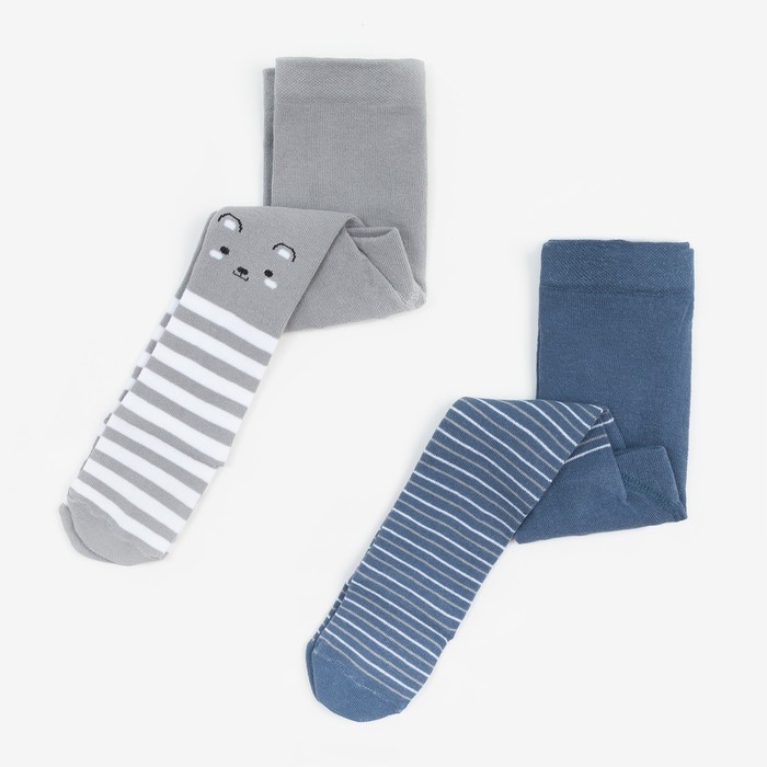 Набор колготок Крошка Я &laquo;Мишка&raquo;, рост 68-74 см, цвет серый/синий