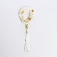 Чётки мусульманские шар №10 &laquo;Оникс светлый&raquo;, 33 бусины с перемычками