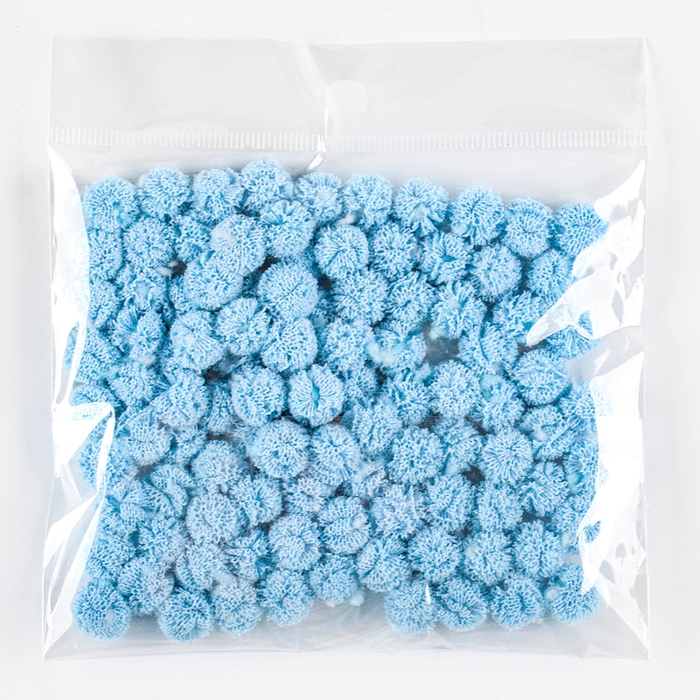 Набор деталей для декора &laquo;Бомбошки&raquo;, 100 шт., размер одной шт. &mdash; 1 см, цвет голубой