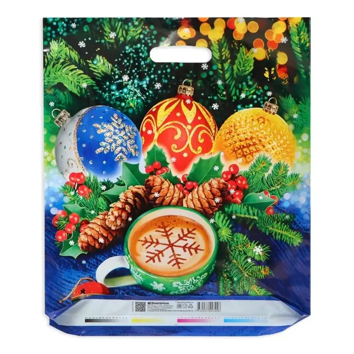 Пакет "Огоньки", полиэтиленовый с вырубной ручкой 40х47 см.