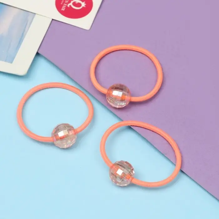 Резинка для волос "Магия" (набор 5 шт) 2,5 см, оранжевый