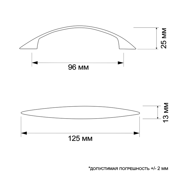 Ручка-скоба (мод.1012-96), м/о 96 мм, цвет золото
