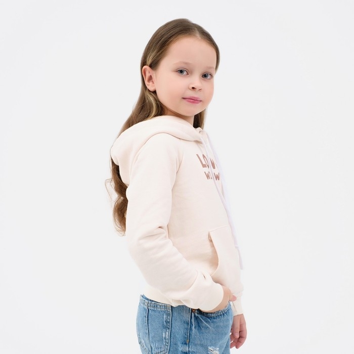 Худи для девочки KAFTAN "Dream", размер 30 (98-104), цвет бежевый
