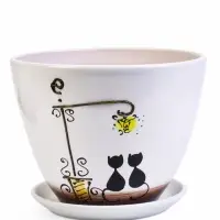 Горшок цветочный поддоном  8 л,  керамика, Вечер (М)