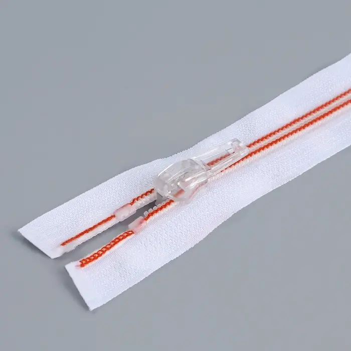 Молния &laquo;Спираль&raquo;, №5, разъёмная, замок автомат, 70 см, белая, розовая