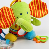 Подвеска мягкая &laquo;Слоник&raquo;, шуршалка, прорезыватель, на кроватку, коляску, Крошка Я