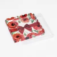 Коробка для печенья, &laquo;Красный бант&raquo; 21&times;21&times;3 см