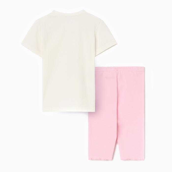 Комплект для девочки (футболка и велосипедки) MINAKU, цвет розовый, рост 122 см